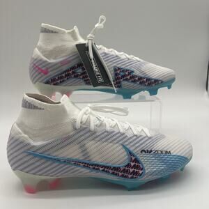 Mens Sz 9.5 Nike Zoom Superfly 9 Elite FG P White Blue Soccer Cleats FD0241 146